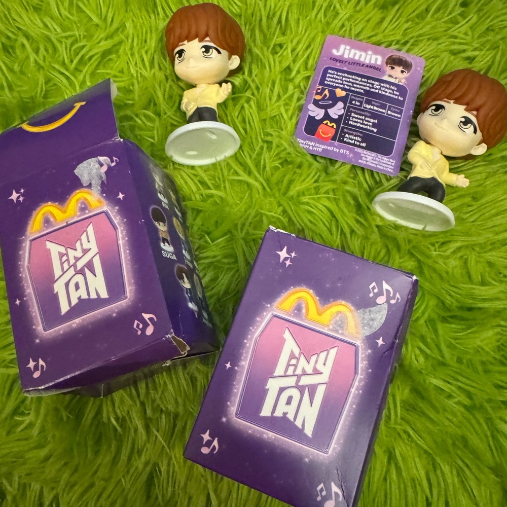 Jimin Figurine Set -3 Total , One Never Opened, Still In Box Tiny Tan